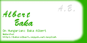 albert baka business card